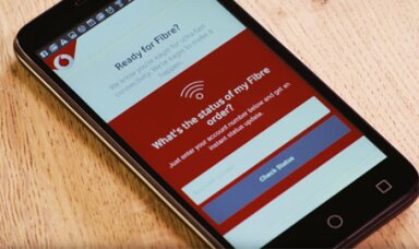 Fibre order tracker page on a mobile phone