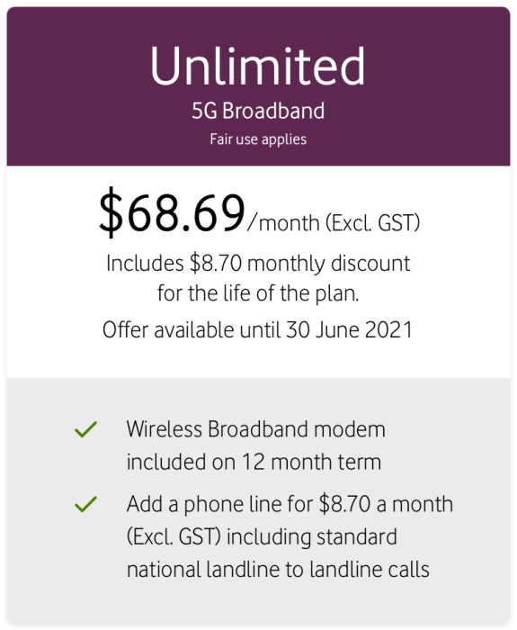 Unlimited 5G Broadband