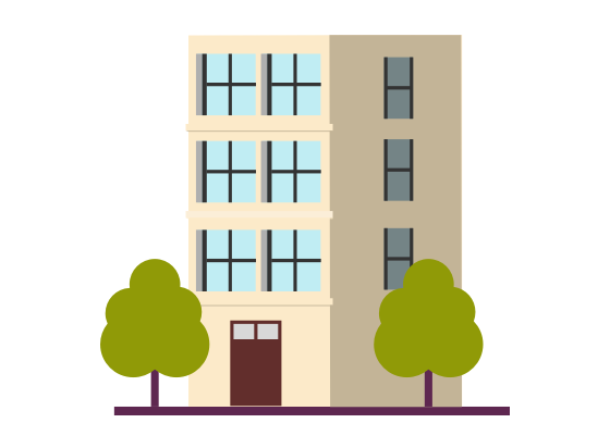 Cartoon image of apartment complex