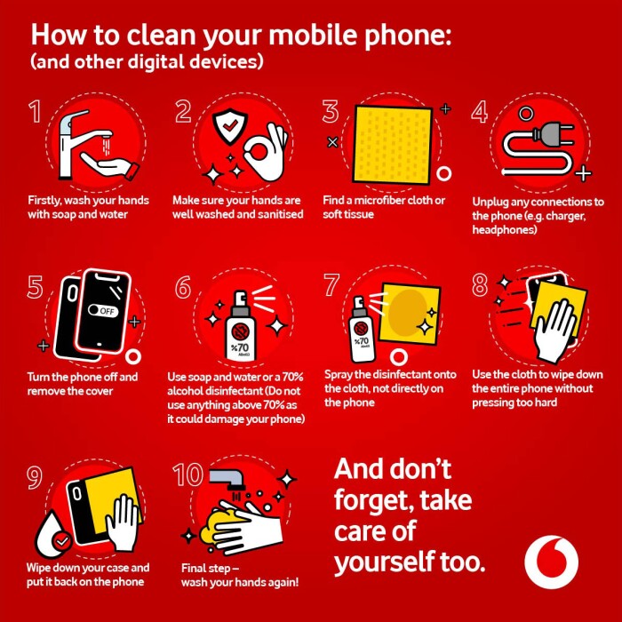 steps for how how to clean your mobile phone
