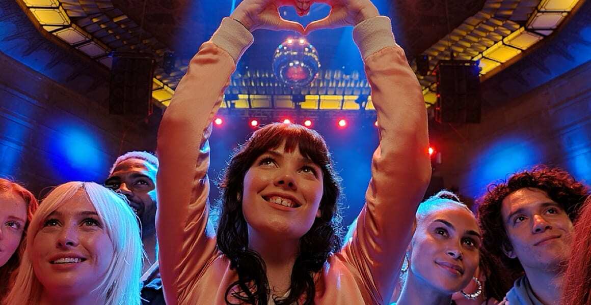 Girl in a club with friends