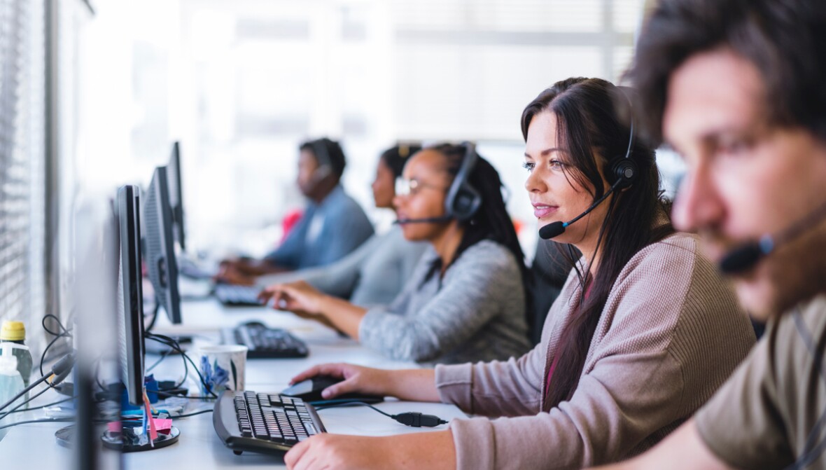 People working in a call centre