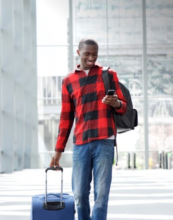 Man looking at his mobile phone