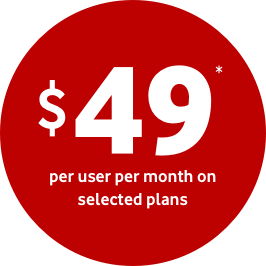 $49* per user per month on selected plans image
