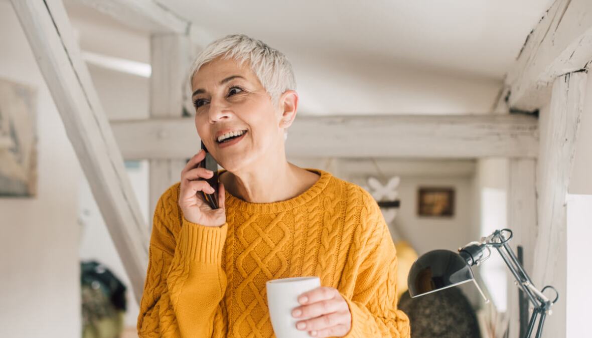 Women holding on a phone