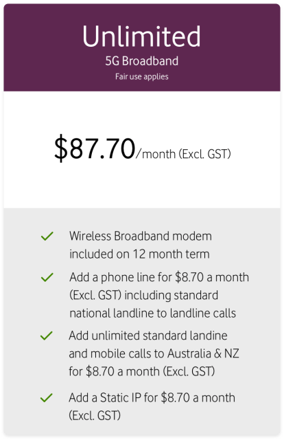 Unlimited 5G Broadband