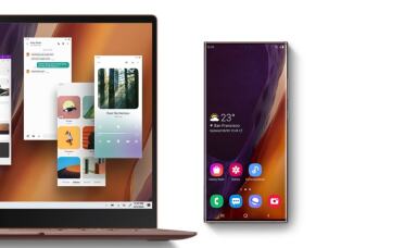 Note20 showing its apps on a laptop