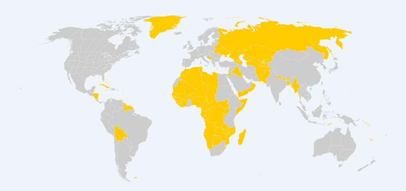 Vodafone daily roaming rest of the world map