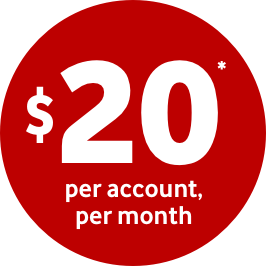 $20 per account, per month