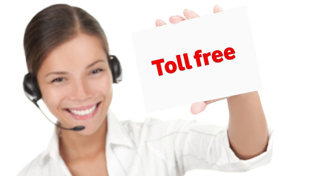 Woman showing tollfree card