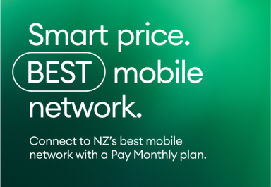 Smart price. BEST mobile network. Connect to NZ's best mobile network with a Pay Monthly plan.