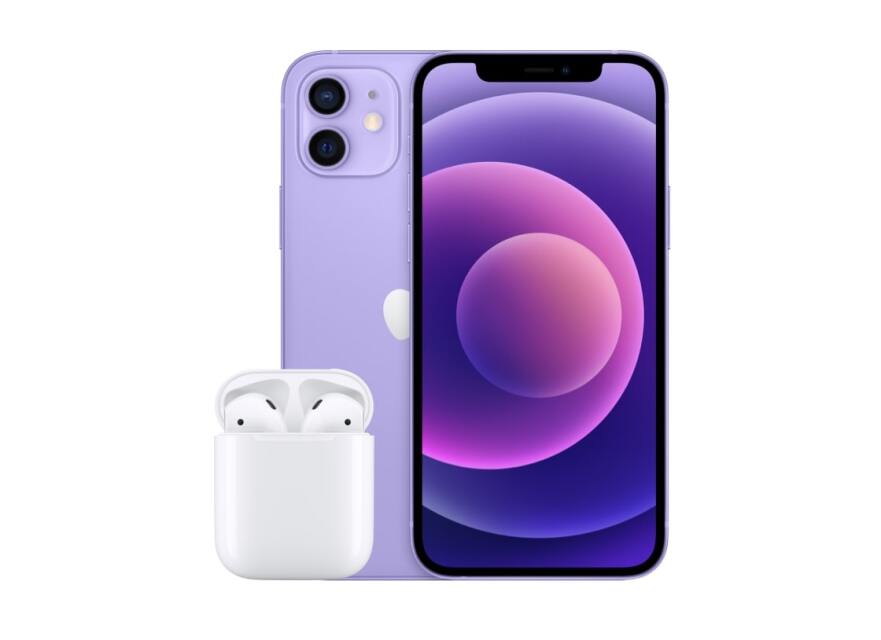 iPhone 12 with AirPods