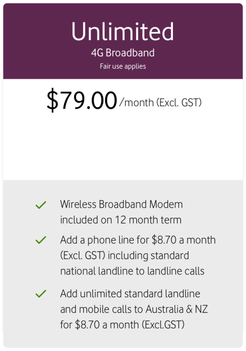 Unlimited 4G Broadband