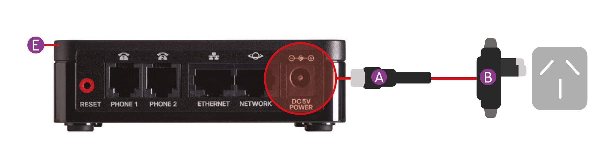 Connecting power cable to power jack