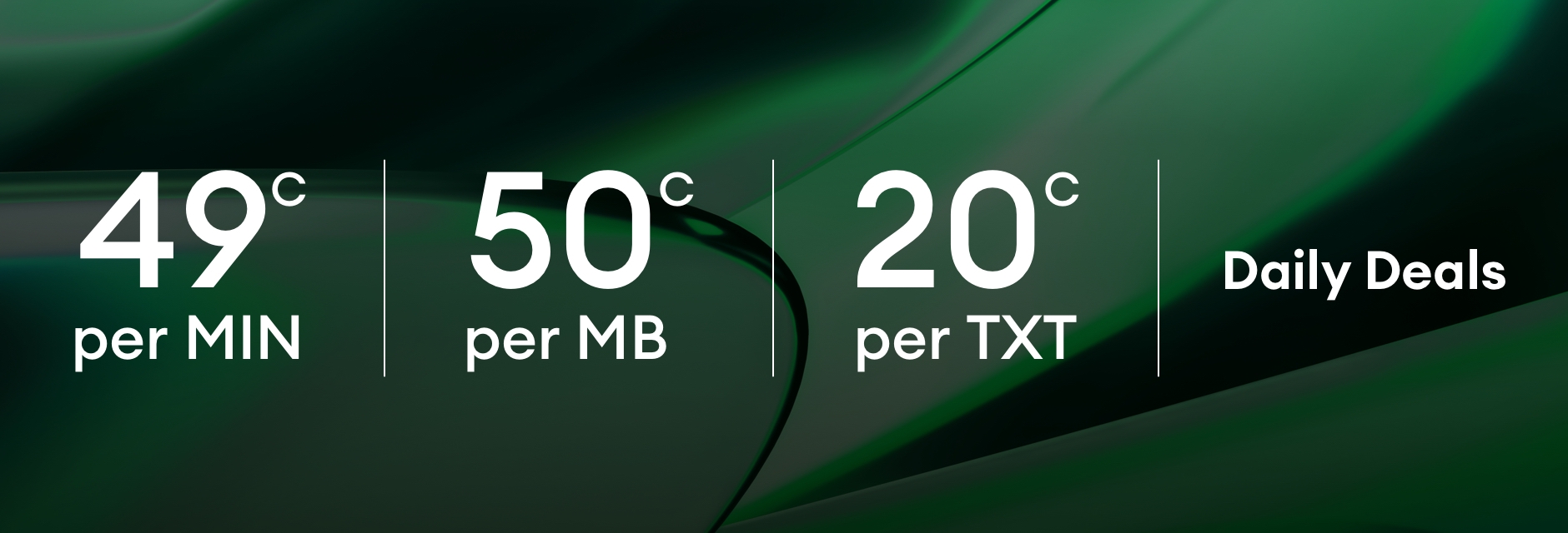 Price rates for our Pay and Go Prepay . 20c per TXT, 50c per MB, 49c per min.