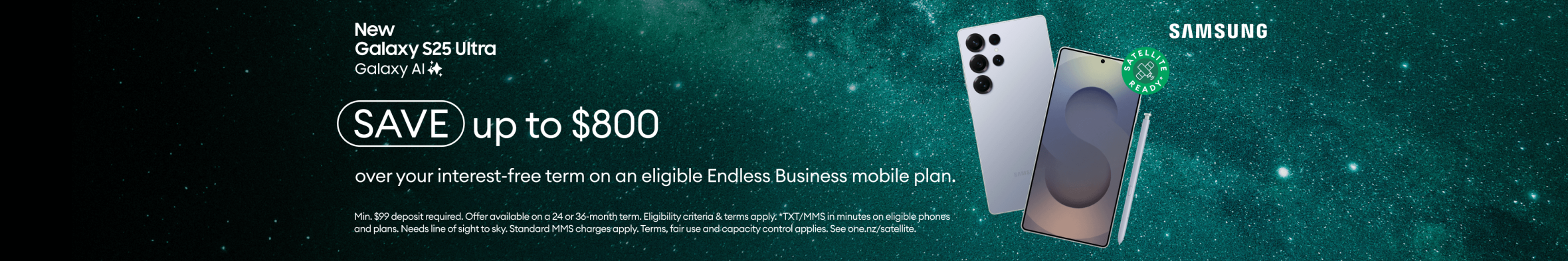 New Galaxy S25 Ultra with Galaxy AI. Save up to $800 over your interest-free term on an eligible Endless Business mobile plan.