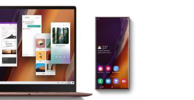 Note20 showing its apps on a laptop