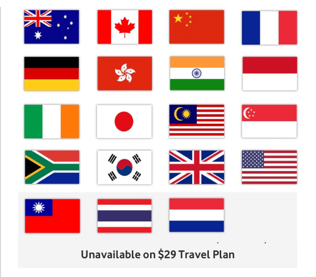 Map of various countries around the world