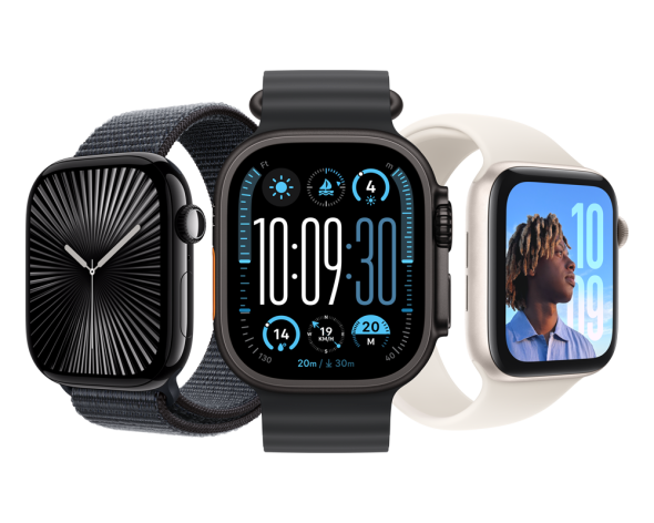 Apple Watch Series 10 and Ultra 2 Black Titanium.