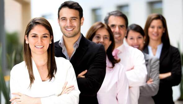 Vodafone employees standing