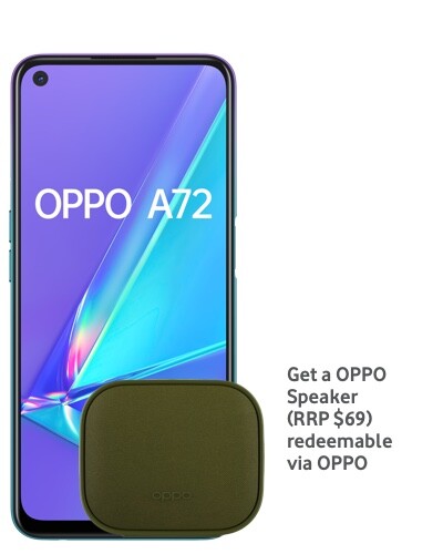 Oppo A72 Get a OPPO Speaker (RRP$69) redeemable via OPPO