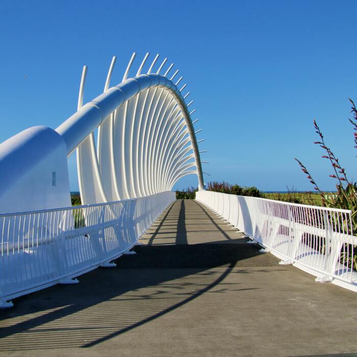 The famous Te Rewa Rewa bridge in Taranaki.