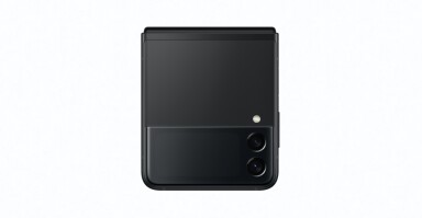 Galaxy Flip3 5G folded with the camera facing up