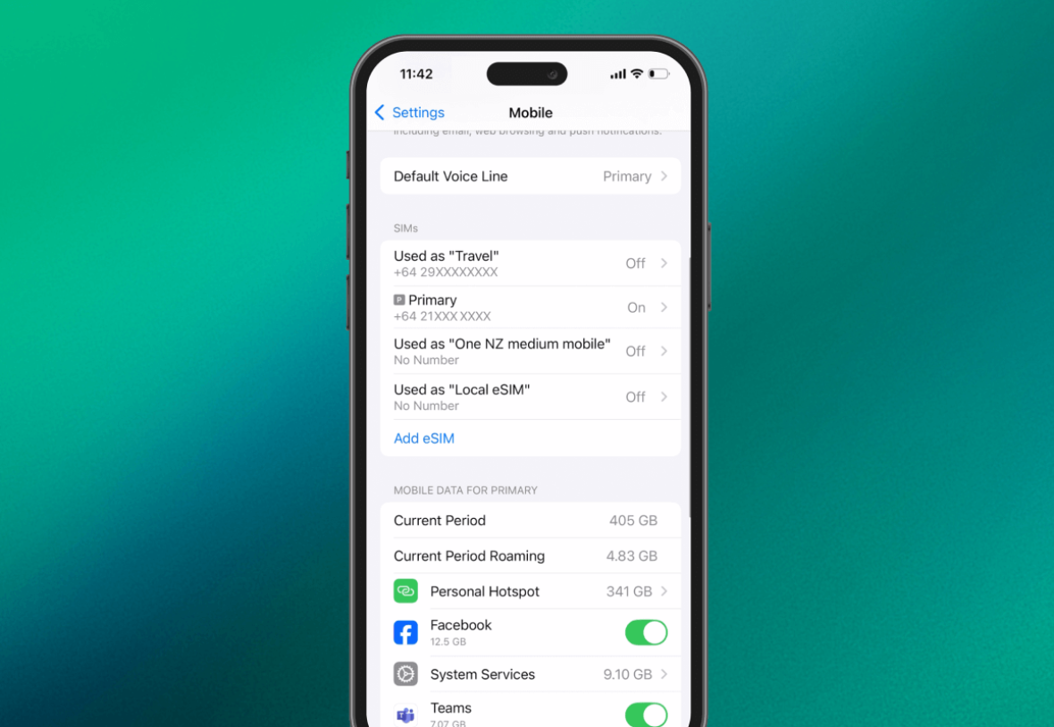 Step 1 of eSIM Quick Transfer on Apple from your previous iPhone to your new one.