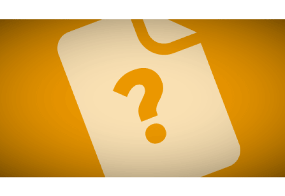 Question mark on a bill icon with a yellow background.