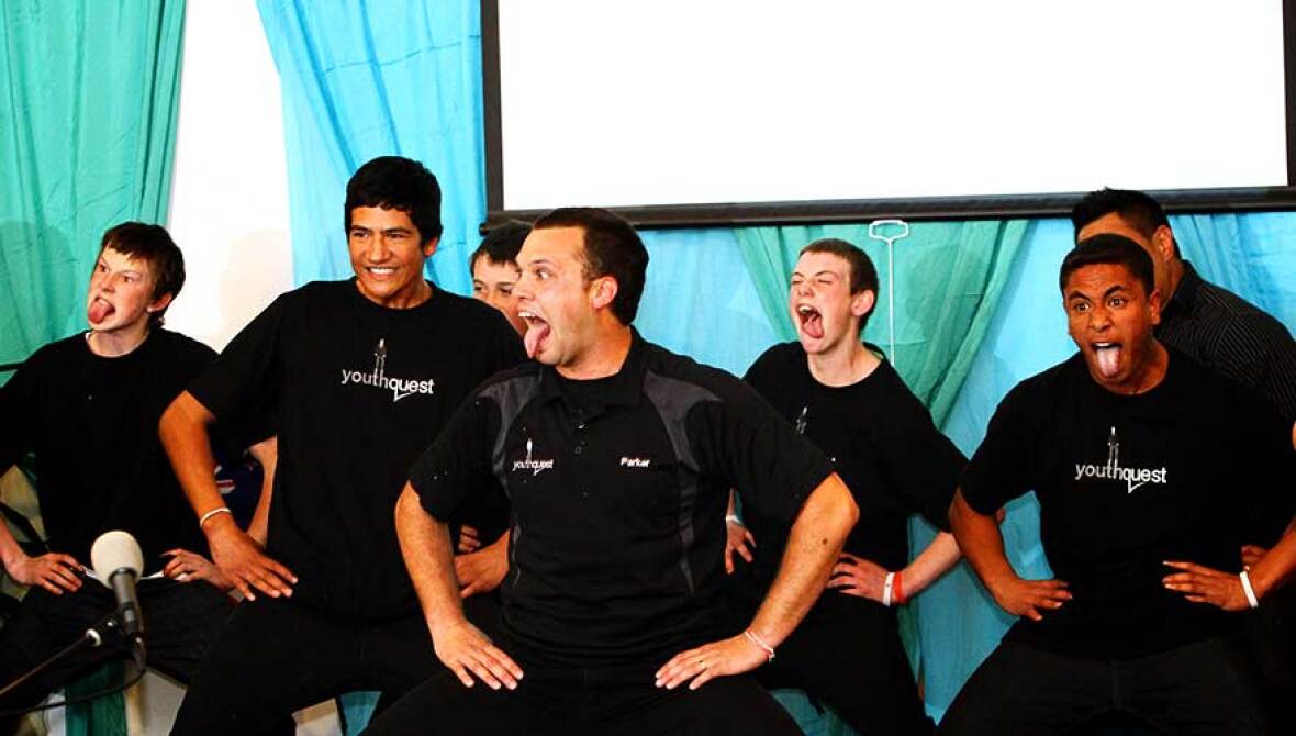 Group of males doing the Haka
