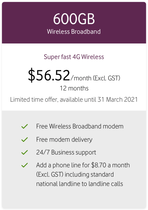Wireless Broadband - 600GB