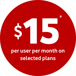 $15 per user per month on selected plans