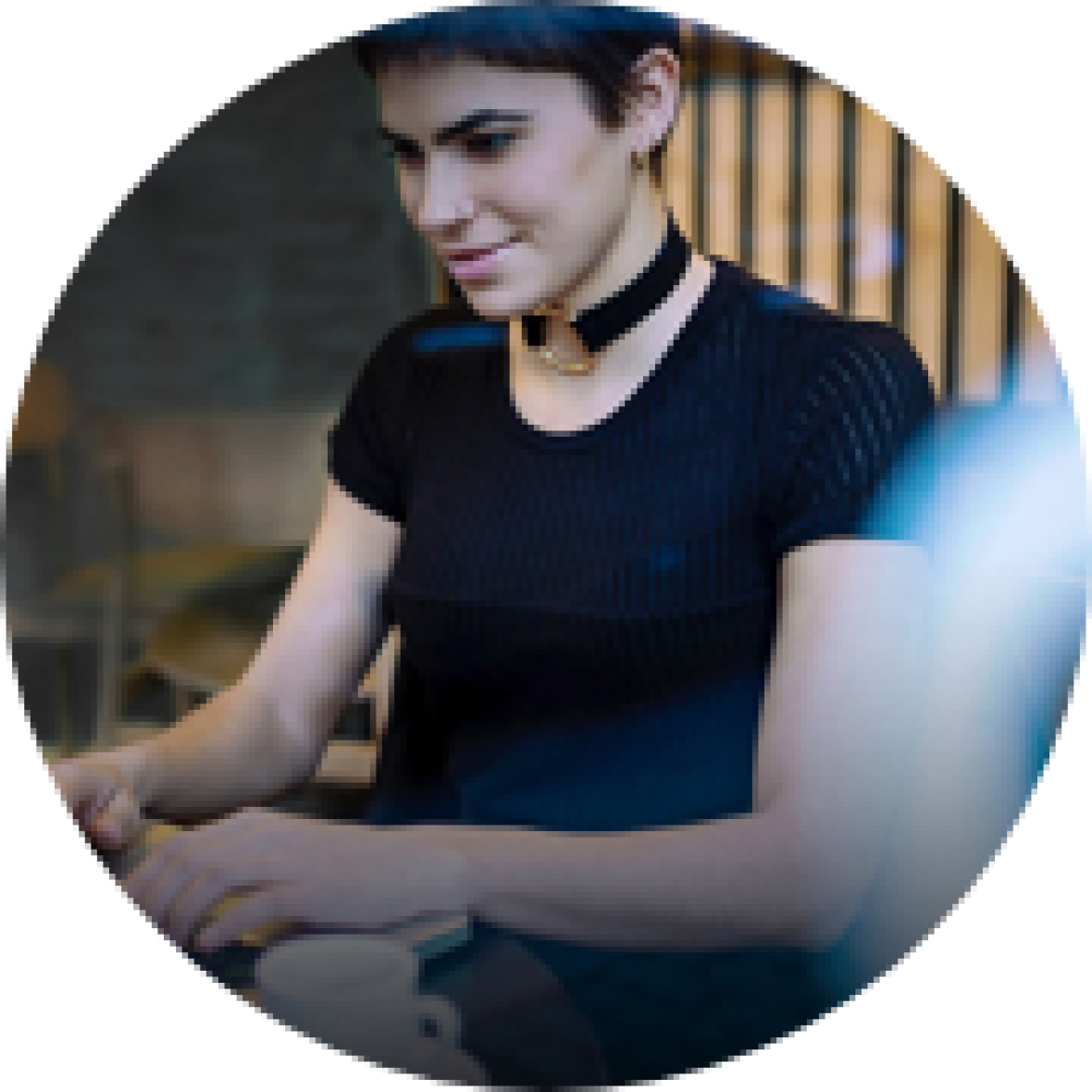 Image of person in black tshirt
