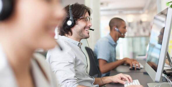 People working in a contact centre