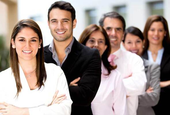 Vodafone employees standing