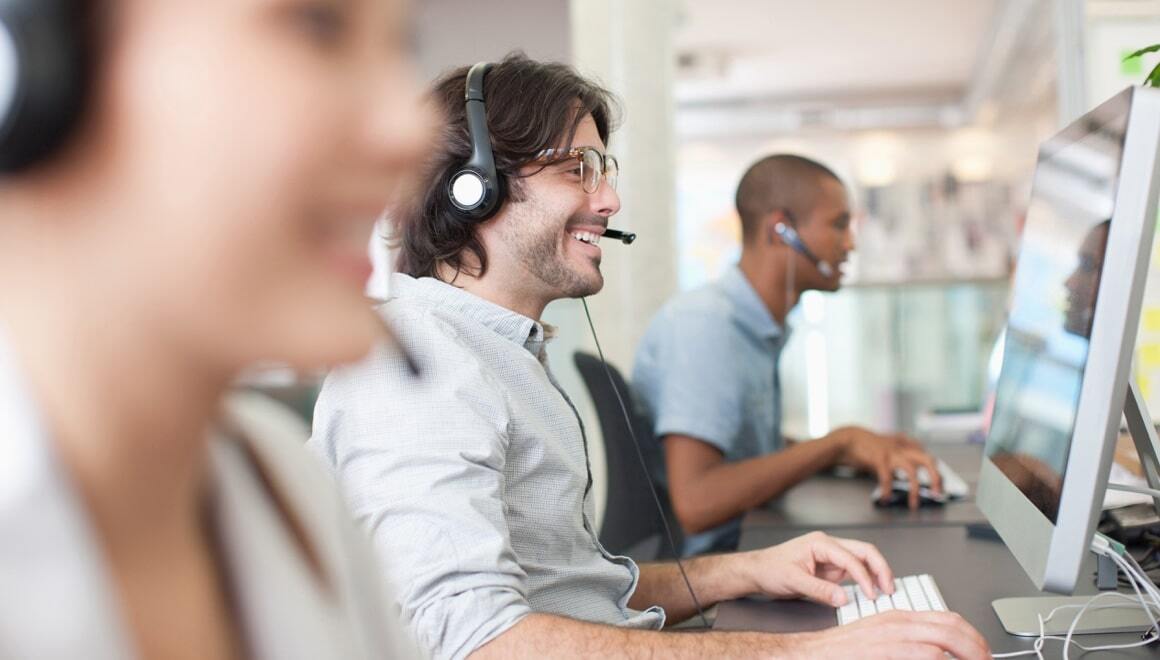 People working in a contact centre