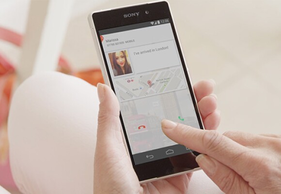 User in action executing video call on smart device