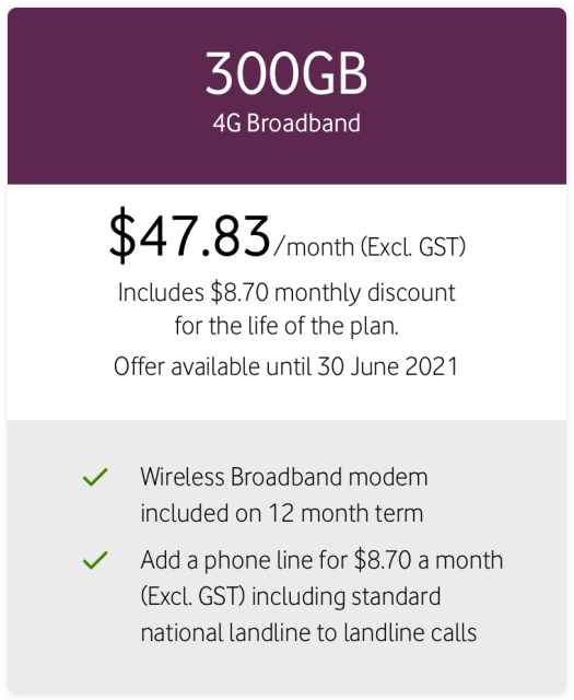 300GB 4G Broadband
