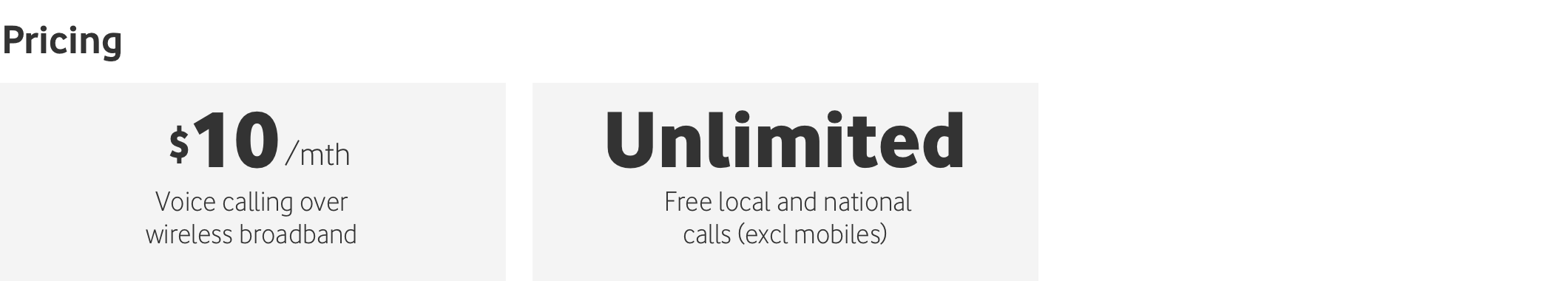 Voice calling over wireless broadband pricing