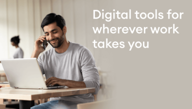 Man on the phone and computer