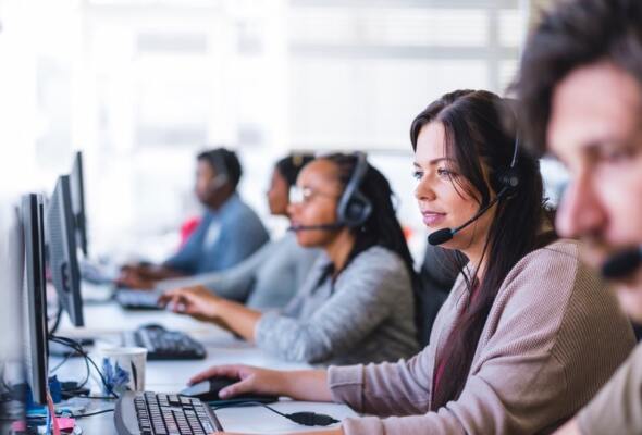 People working in a contact centre