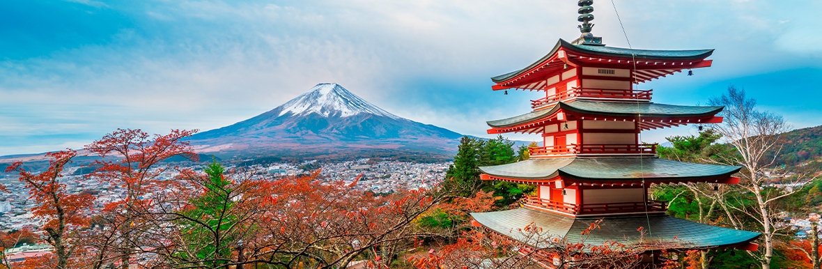A temple with mountain in the background