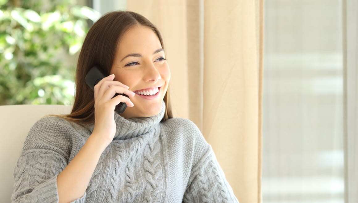 Woman talking on phone