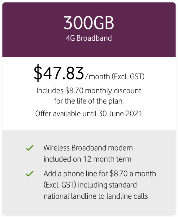 300GB 4G Broadband