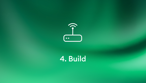 Wifi box icon with build text displayed