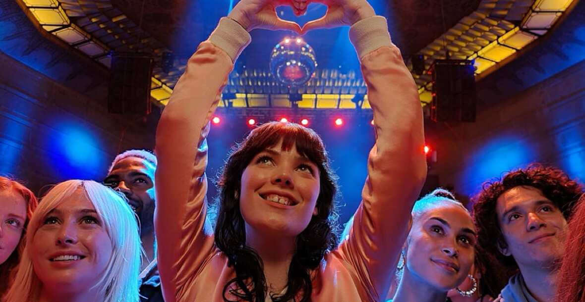 Girl in a club with friends