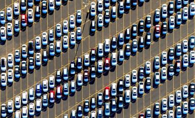 Lot of cars parked in a car park