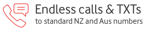 Unlimited Talk &TXTs to standard NZ and OZ numbers