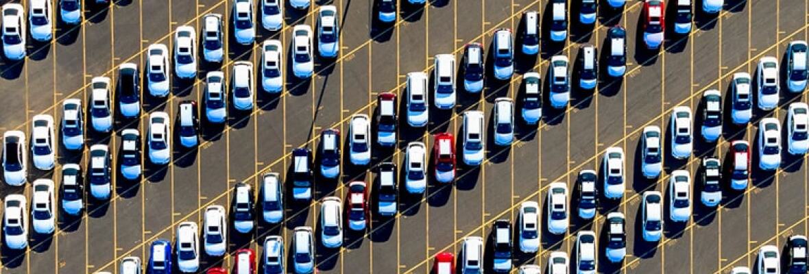 Lot of cars parked in a car park