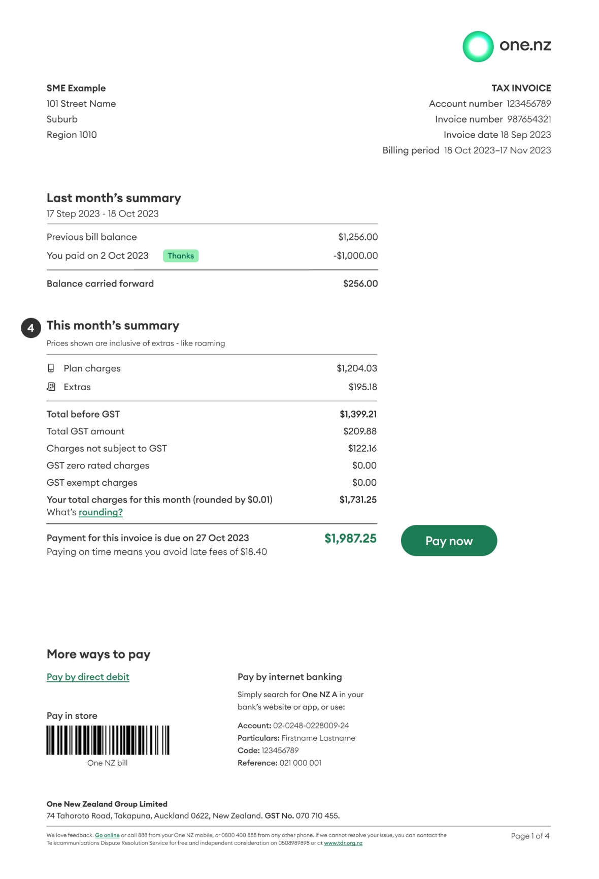 SME Summary with Billing Period PDF